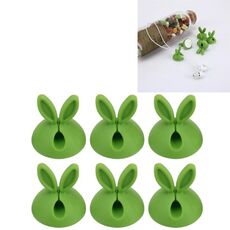 6 PCS CC-941 Supporto per clip per cavo monoforo a forma di coniglio, sistema di gestione dei cavi e soluzione per organizzare i cavi (verde)