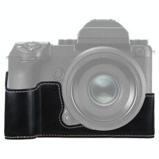 Macchina fotografica in pelle PU a 1/4 di pollice in pelle PU BASE BASE MEZZA PER FUJIFILM GFX 50S (nero)