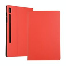Custodia in pelle a vibrazione orizzontale con struttura elastica per Galaxy Tab S6 T860, con supporto (rosso)