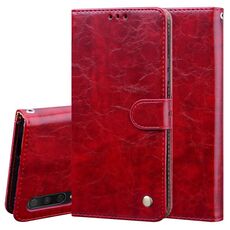 Per Huawei Honor 9X / 9X Pro / Y9s / P Smart Pro 2019 Custodia in pelle a vibrazione orizzontale con struttura in cera d'olio stile business con supporto, slot per schede e portafoglio (rosso)
