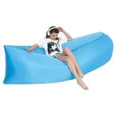 Estate portatile pigro acqua gonfiabile divano spiaggia erba letto aria, dimensioni: 200 x 70 cm (cielo blu)