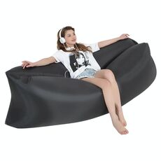 Divano gonfiabile in acqua pigro portatile all'aperto divano Beach Beach Air Letto, Dimensioni: 200 x 70 cm (nero)