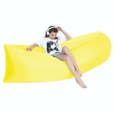 Divano gonfiabile per gonfiabile pigro portatile esterno Beach Beach Air Letto Air, Dimensioni: 200 x 70 cm (Giallo)