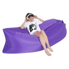 Divano gonfiabile in acqua pigro portatile all'aperto Beach Beach Air Letto Air, Dimensione: 200 x 70 cm (viola)