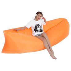 Divano gonfiabile d'acqua pigro portatile all'aperto divano Beach Erba Air Letto, Dimensioni: 200 x 70 cm (arancione)
