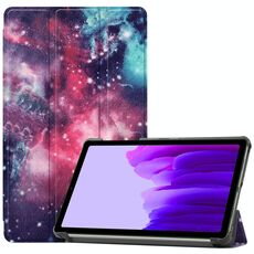 Per Samsung Galaxy Tab A7 Lite T225 colorato modello disegno colorato custodia in pelle flip orizzontale con supporto a tre pieghevole (nebulosa lattea)