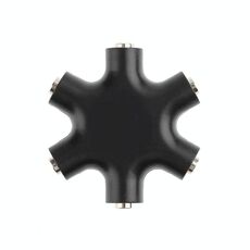 6 in 1 Adattatore audio 3.5mm Jack Multi Port Hub Aux Cuffie Splitter Converter (nero)