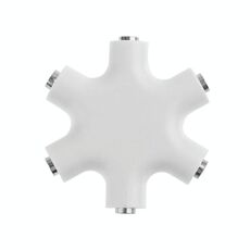 6 in 1 Adattatore audio 3.5mm Jack Multi Port Hub Aux Cuffie Splitter Converter (bianco)