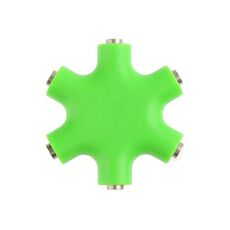 6 in 1 Adattatore audio 3.5mm Jack Multi port Hub Aux Cuffie Splitter Converter (verde)