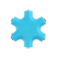 6 in 1 Adattatore audio 3.5mm Jack Multi Port Hub Aux Cuffie Splitter Converter (blu)