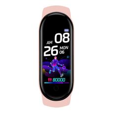Braccialetto intelligente Sport M6, supporto per il monitoraggio della frequenza cardiaca e monitoraggio della pressione sanguigna e monitoraggio del sonno e promemoria sedentaria, Tipo: Ricarica lineare (rosa)