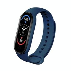 Braccialetto intelligente Sport M6, supporto per il monitoraggio della frequenza cardiaca e monitoraggio della pressione sanguigna e monitoraggio del sonno e promemoria sedentaria, Tipo: Ricarica magnetica (blu)