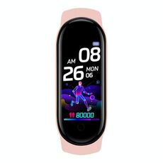 M6 Sport Smart Bracelet, supporto per il monitoraggio della frequenza cardiaca e monitoraggio della pressione sanguigna e monitoraggio del sonno e promemoria sedentaria, Tipo: Ricarica magnetica (rosa)