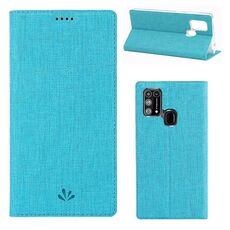 Per Samsung Galaxy M31 ViLi Custodia protettiva antiurto in TPU + PU con vibrazione orizzontale con slot per scheda e supporto (blu)