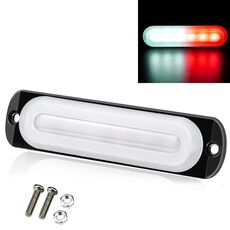 DC12V-24V / 18W Spia lampeggiante stroboscopica di emergenza per camion per auto 6 LED Luci laterali ultrasottili (bianco + rosso)