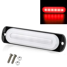 DC12V-24V / 18W Spia lampeggiante stroboscopica di emergenza per camion per auto 6 LED Luci laterali ultrasottili (rosse)