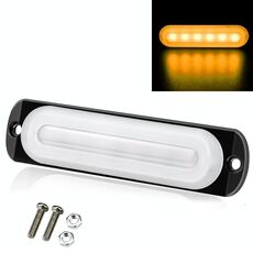 DC12V-24V / 18W Spia lampeggiante stroboscopica di emergenza per camion per auto 6 LED Luci laterali ultrasottili (gialle)
