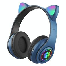 B39 Cat Ear Design LED Light Light Light Auricolare Bluetooth (Blu)