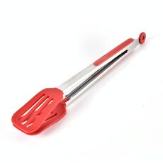 Spatola per alimenti in silicone in acciaio inossidabile Clip per alimenti Clip per bistecca per barbecue Strumento per cottura al barbecue, Dimensioni: 12 pollici (Consegna colore casuale)