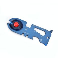 3 PCS 8 in 1 Scheda multi-funzione in acciaio inossidabile Scheda multi-funzione Camping Carta di sopravvivenza Portatile Piccola carta tonda Scheda Attrezzatura con lampada (blu)