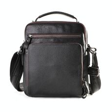6479 Uomo Casual Borsa in pelle a tracolla a una spalla a grande capacità (LITCHI Texture Nero)