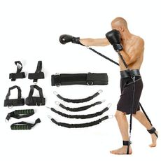 Bounce Trainer Fitness Resistance Band Boxing Suit Vestito Latex Tubo Tension Rope Gamba Vibrazione Allenatore, Peso: 80 sterline (nero)