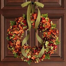 Ortensia Corona Appeso Appeso Fiore Artificiale Ornamento di Natale, Dimensioni: 30 cm