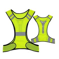 Sport Riflettent Vest Night Running Outdoor Riflettente Abbigliamento Traffic Sicurezza Riflettente Vest riflettente, Stile: con LED (Giallo fluorescente)