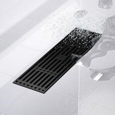 8x30 cm grande spostamento deodorante dritto rettangolare rettangolare tutto rame scarico del pavimento (nero)