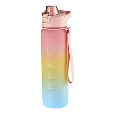 1000ml Grande capacità Gradient ColorSlastic Sports Water Cup (ciliegia rosa)