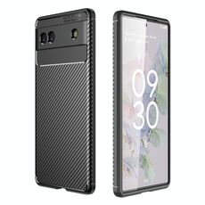 Per Google Pixel 6A Cassa del telefono in fibra di carbonio in fibra di carbonio (nero)