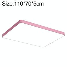 Lampada da soffitto rettangolare a LED Macaron, luce a 3 colori, dimensioni: 110x70cm (rosa)