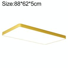 Macaron LED Rettangolo Plafoniera Lampada da soffitto, Stonepless Dimming, Dimensione: 88x62cm (Giallo)