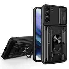 Per Samsung Galaxy S22 + 5G Sliding Camshield Card Card Card (Nero)