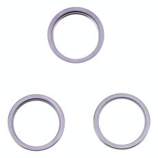 Per iPhone 14 Pro Max 3PCS Obiettivo di vetro della fotocamera posteriore Anello di protezione esterno in metallo (viola intenso)