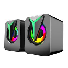 FT-25-1 RGB colorato illuminazione per computer desktop altoparlante (nero)