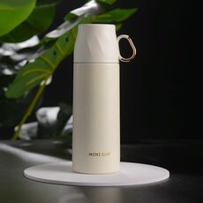 Coppa a portata di mano in acciaio inox 350ml 304 con coperchio in isolamento sottovuoto tazza (bianco)