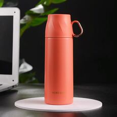 350ml 304 Acciaio inossidabile Coppa a portata di mano con coperchio Aspirapolvere Tazza di isolamento (arancione)