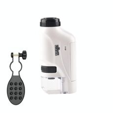 Giocattoli portatili portatili per bambini attrezzature da laboratorio giocattoli da microscopio, colore: lite + staffa (bianco)