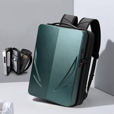 Zaino da gioco per sacca per computer con shell duro per uomini, colore: verde a doppio strato