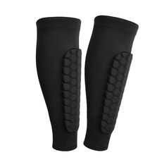 2PCS Sport Outdoor Basketball Ride Protezione per gambe anti-collisione a nido d'ape L (nero)