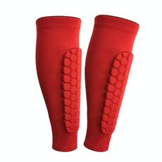 2PCS Sport Outdoor Basketball Ride a nido d'ape Protezione per gambe anti-collisione L (rosso)