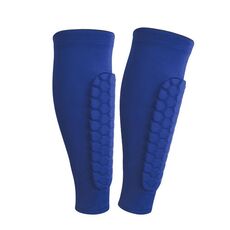 2PCS Sport Outdoor Basketball Ride Protezione per gambe a nido d'ape anti-collisione L (blu)