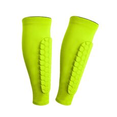 2PCS Sport Outdoor Basketball Ride a nido d'ape Protezione per gambe anti-collisione L (verde fluorescente)