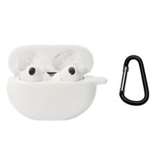 Custodia in silicone per auricolari Bluetooth per OPPO Enco X2 con fibbia (bianca)