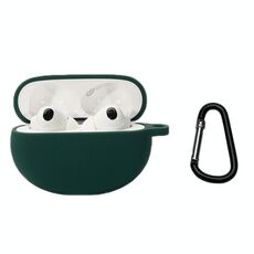 Custodia in silicone per auricolari Bluetooth per OPPO Enco X2 con fibbia (verde scuro)