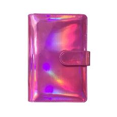 Taccuino a fogli mobili Laser Macaron A6 Blocco note Shell senza pagine interne (rosa rossa)