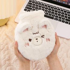 Cute Cartoon Peluche Sacchetti di acqua calda Scaldamani di grande capacità (Beige)