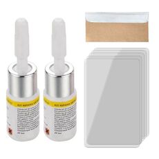 Liquido per la riparazione del parabrezza del finestrino dell'auto, 2 in 1, 3 ml, senza vernice, con strumento (bianco)