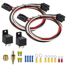 Auto 12V 40A 175-185 Gradi Termostato Doppio Elettrico Ventola di Raffreddamento Cablaggio Kit Sensore Relè